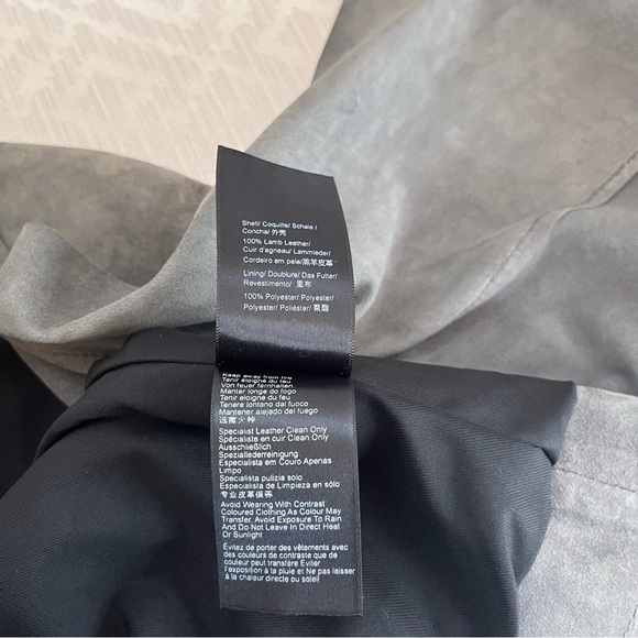 Muubaa Women's Lamb Leather Drape Style Jacket Charcoal Size 10 - Picture 5 of 7